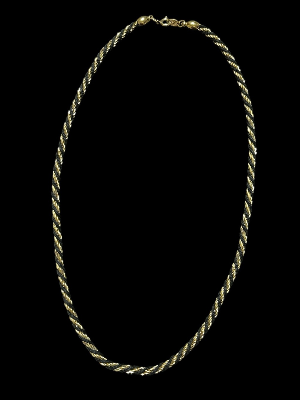 Trifari Elegant Two-Tone Rope Necklace - Gold & Black